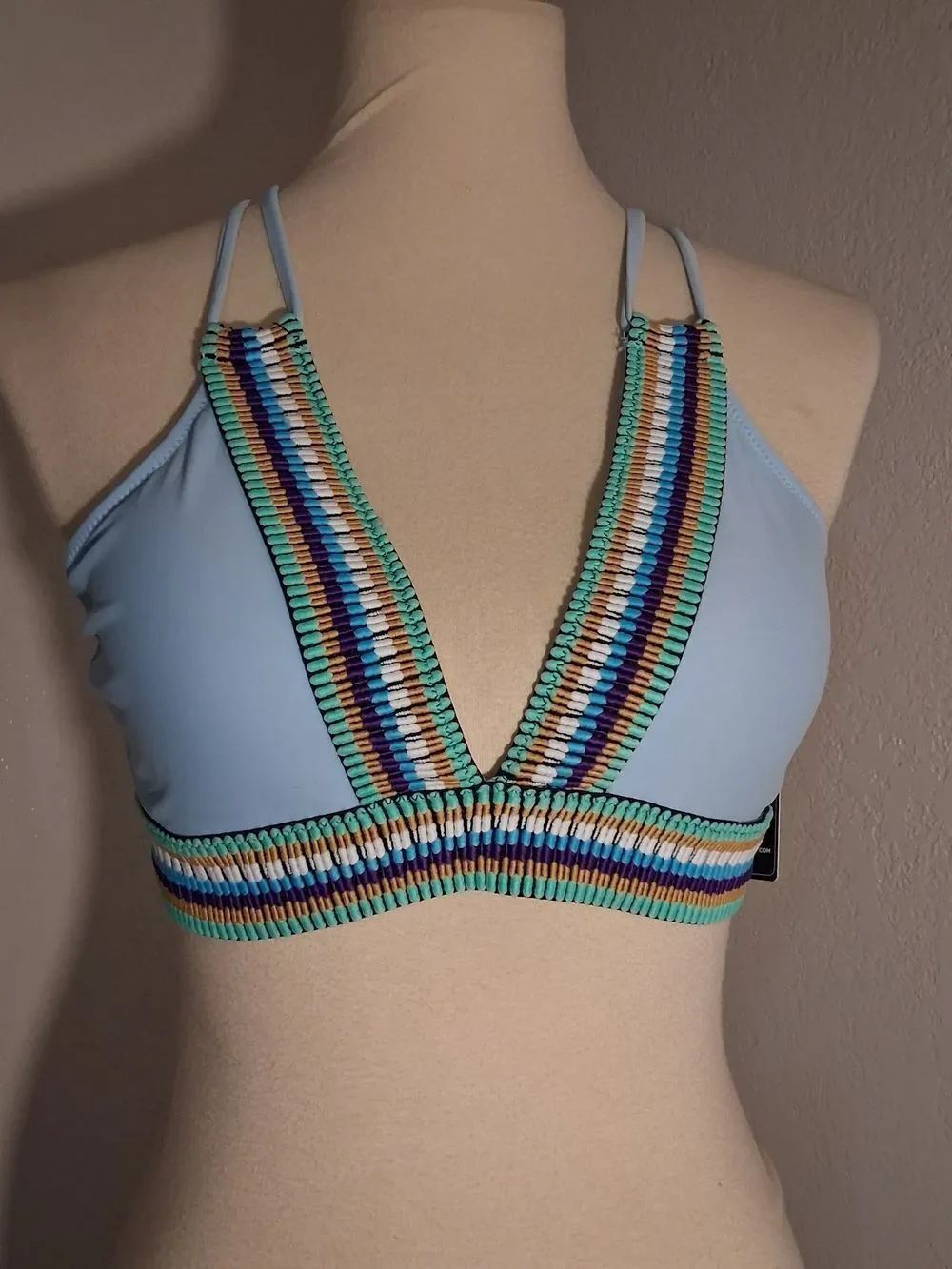 Blooming Jelly NWT Women's Blue Bikini Top Size Large